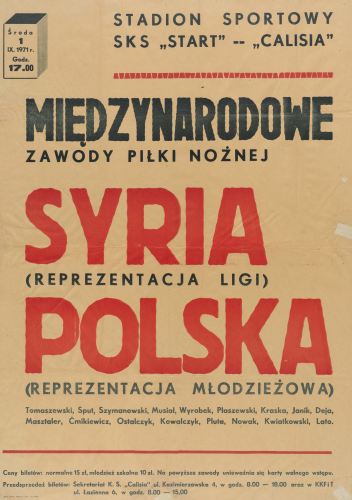 Afisz meczu Syria - Polska
