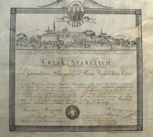 Akt wyzwolenia na czeladnika z 1829 r.