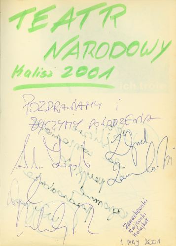 Autografy aktorów z Teatru Narodowego w Warszawie