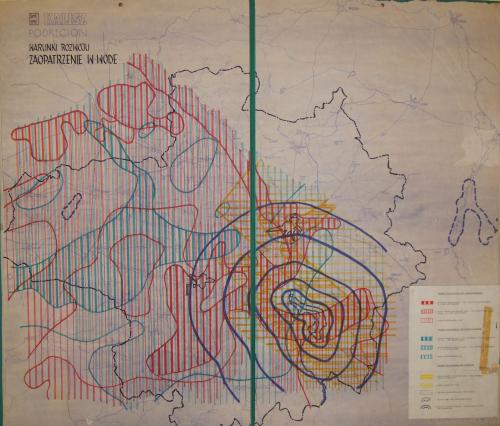 Plan obrazujący zaopatrzenie w wodę podregionu kaliskiego z 1972 r.