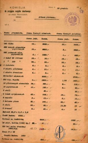 Protokół przejęcia obozu dla jeńców w Szypiornie