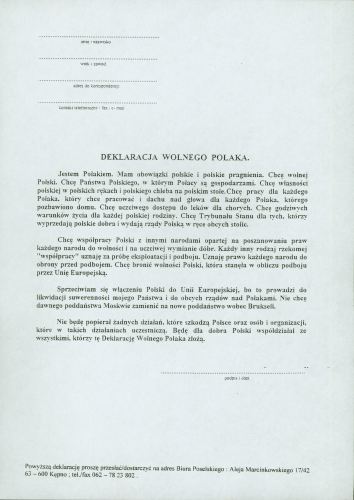 Deklaracja wolnego Polaka
